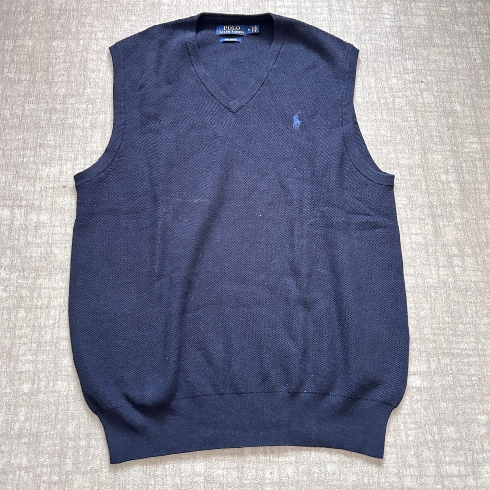 Polo Ralph Lauren Men's V-Neck Navy Sweater Vest